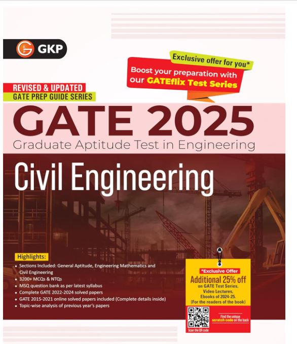 GKP GATE 2025 : Civil Engineering - Guide (Includes Solved papers from 2022 to 2024)